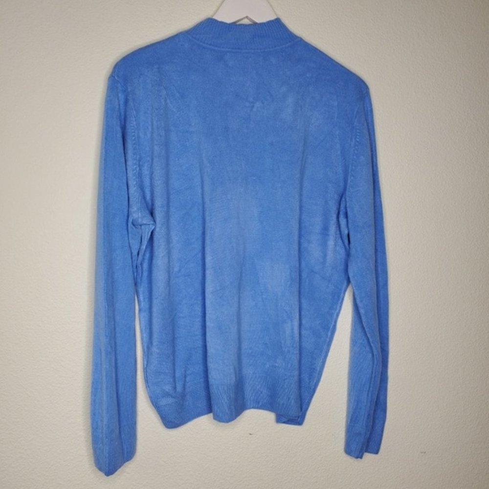 Sag Harbor Blue Mock Neck Turtleneck - Picture 4 of 5